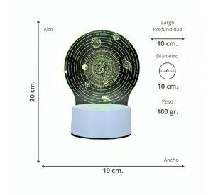 Lámpara Led RGB visualización 3D Sistema Solar
