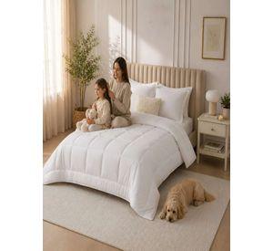 Cubrecama Quilt 2 Plazas Delgado Resistente a Arrugas blanco