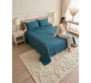 Cubrecama Quilt Verano King Bordado Floral Set Colcha Delgado a6