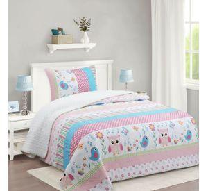 Cubrecama Quilt Sherpa 1.5 - Varios Modelos W.m G Azul Claro Rayas
