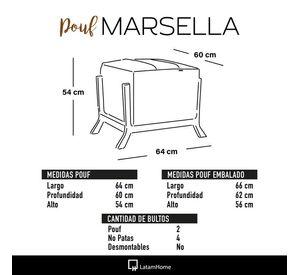 Pouf Marsella Cuero Kentucky Negro
