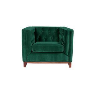 Sofá Roma 1 Cuerpo Capitoné Tela Velvet Verde