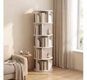 Homer Design Biblioteca Giratoria Librero Organizador Libros Alto 160cm Color Blanco
