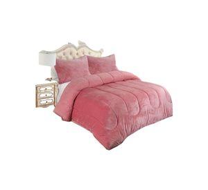 Cubrecama de Plush con Chiporro Diseño Ondas 2 plazas rosa