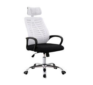 Silla De Oficina Ejecutiva Madrid Ergonomica Color Negra y Blanca
