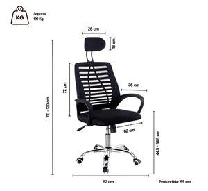 Silla De Oficina Ejecutiva Madrid Ergonomica Color Negra y Blanca