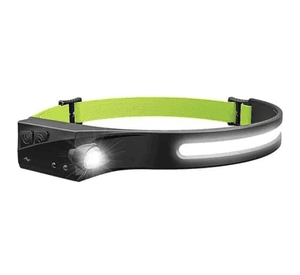 Linterna frontal LED recargable con sensor de cinta ajustable Cob
