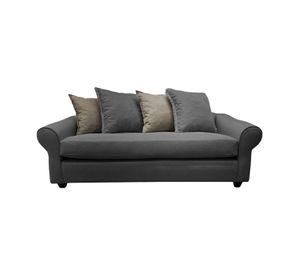 SOFÁ PRAT CHENILLE GRIS 3 CUERPOS
