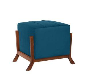 Pouf Marsella  Tela Velvet Azul Petroleo