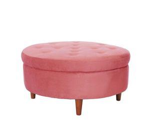 Pouf Paris Tela Velvet Palo Rosa