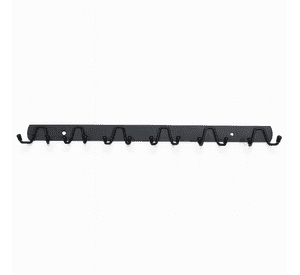 Perchero De Pared Metal Color Negro 6 Ganchos Doble Multiuso