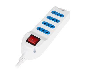 Alargador Extension 4 Entradas 3Mts Con Switch Blanco Philco