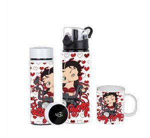 BOTELLA ALUMINIO BETTY BOOP 750 ML MAS TERMO 450 ML MAS TAZON 300 ML