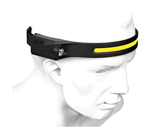 Linterna Cintillo Con Sensor Para Uso Frontal Cabeza 1 Tira Blanco Negro