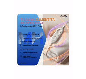 Pack X2 Calientacama 1 Plaza Nex 60w Cc1504 Blanco