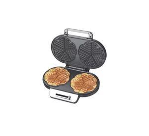 Wafflera doble eléctrica R-557 1200W, máquina de waffles, color plateado