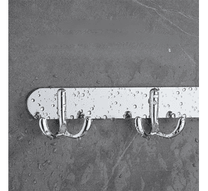 Perchero Pared 6 Ganchos Doble Acero Inoxidable Plateado