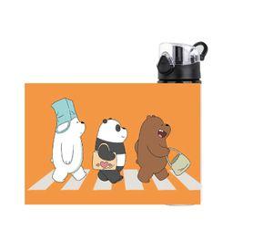 BOTELLA ESTAMPADO ALUMINIO THE BARE BEARS OSO PARDO PANDA POLAR