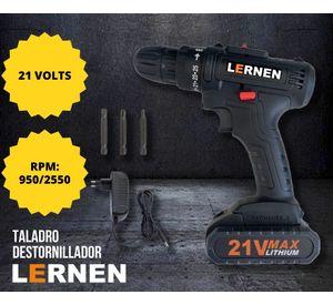 Taladro Destornillador Inalámbrico 21v Con Brocas + 2 Baterías