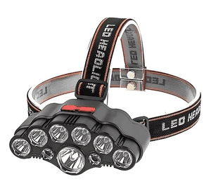 Linterna Minero Cabeza Recargable 8 Leds Potente 2 Baterias Color de la linterna Negro Color de la luz Blanco