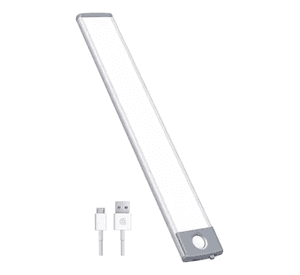 Barra De Luz Linterna Led 30cm + Sensor + Negro - Recargable Blanco Frio Blanco
