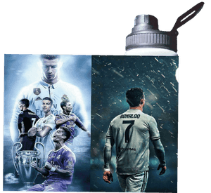 Botella Estampada Ronaldo, Cr7, Real Madrid Futbol 1 Regalo