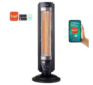 CALEFACTOR CON EFECTO LUMINOSO  FIBRA CARBONO KENDAL KFC-600D NEGRO
