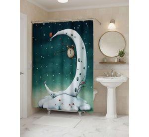 Cortina de Baño Tela Género + Forro Impermeable c06