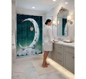 Cortina de Baño Tela Género + Forro Impermeable c06