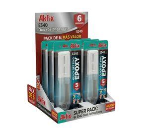 Pack 6 Adhesivo Epoxi Multiuso Akfix E340 Jeringa 25ml