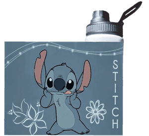 BOTELLA DE AGUA ESTAMPADA DE STITCH, ALIENS, CINE 1 REGALO 850ML