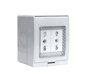 Tomacorriente Doble Hydrobox Exterior Ip55 10/20a 250v