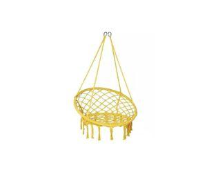 Silla Colgante Muna Tejida Amarilla Tipo Columpio Decorativa