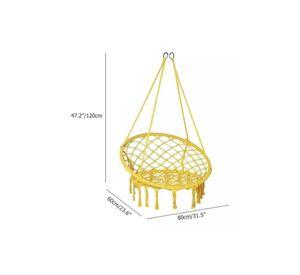 Silla Colgante Muna Tejida Amarilla Tipo Columpio Decorativa