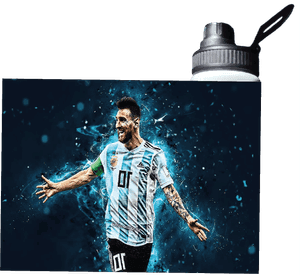 BOTELLA ESTAMPADA LIONEL MESSI FUTBOL LIDER REGALO 850ML