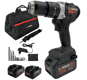 Taladro Percutor Black Edition Brushless LERNEN + Baterías + Bolso + Accesorios