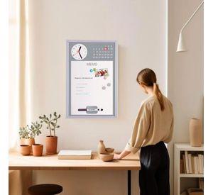 Pizarra Memo Reloj 40×35cm Gris