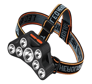 Linterna Frontal 7 Led Impermeable Recargable Usb Luz Negro
