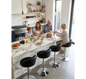 Set 2 Sillas de Bar Ergonómicas Ajustable con Apoyapiés