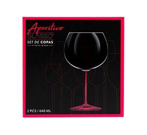 SET 2 COPAS APERITIVO GLASSO ROSADO