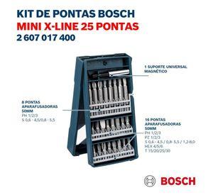 Set de Puntas para atornillar Bosch Mini X-Line con 25 und. Bosch 2607017400