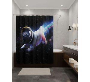 Juego de Cortina de Baño Tela Género + Forro Impermeable T14