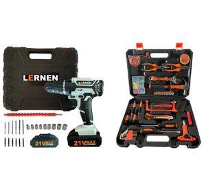 Pack Taladro Inalámbrico 21v 2baterías + Set 150 Herramientas
