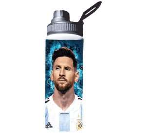 BOTELLA DE AGUA ESTAMPADA DE MESSI, FUTBOL, ÍDOLO