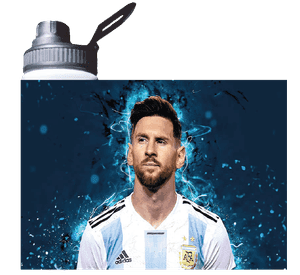 BOTELLA DE AGUA ESTAMPADA DE MESSI, FUTBOL, ÍDOLO