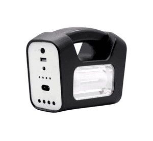 Kit Emergencia Solar Panel Camping Linterna Led Ampolletas Blanco Negro