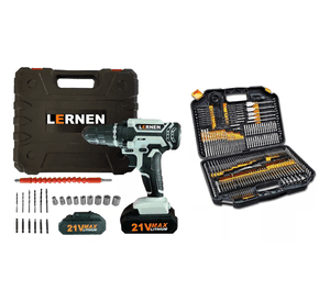 Taladro Desatornillador Inalámbrico 2 Baterías + Set 246 Brocas