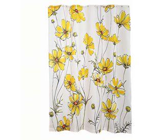 CORTINA DE BAÑO DE TELA IMPERMEABLE MAS FORRO CON DISEÑO FLOREADO F1