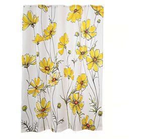 CORTINA DE BAÑO DE TELA IMPERMEABLE MAS FORRO CON DISEÑO FLOREADO F1