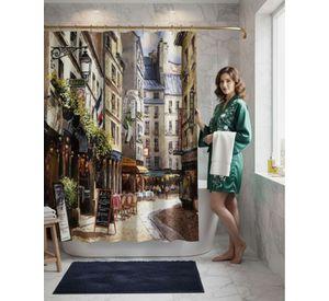 Cortina de Baño Tela Género + Forro Impermeable c25